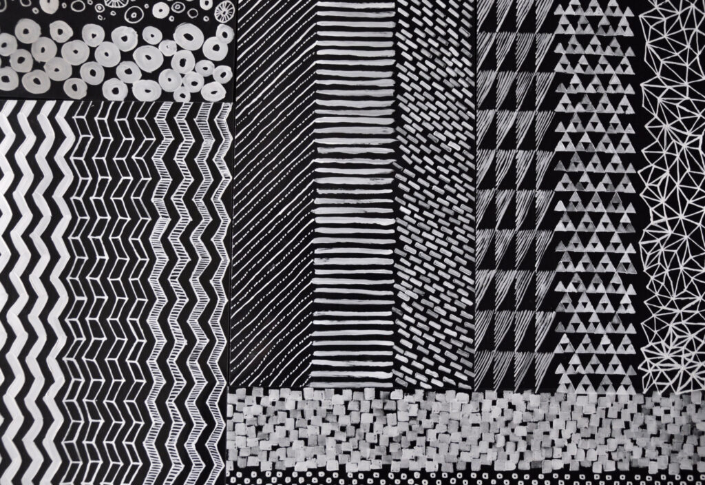 Hand drawn pattern studies for product design